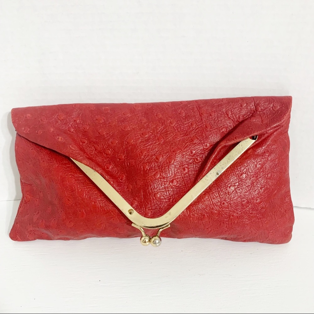 Unbranded Leather Envelope Clutch KissLock Closure